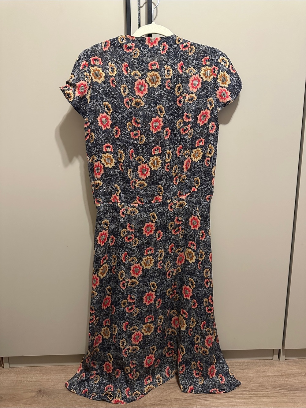 Isabel Marant Étoile Floral Midi Navy Pink Yellow Dress Size 34 - Picture 2 of 5